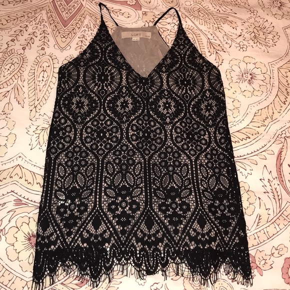 LOFT Tops - LOFT Lace Strappy Cami